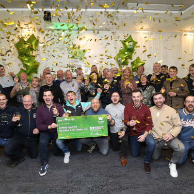 Champagne celebrations in Lotto HQ as workplace syndicate of 32 claim €1,000,500 prize from 3rd February draw