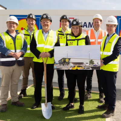 Mayor of Limerick John Moran turns the sod at Lidl Ireland’s latest development in Ballysimon